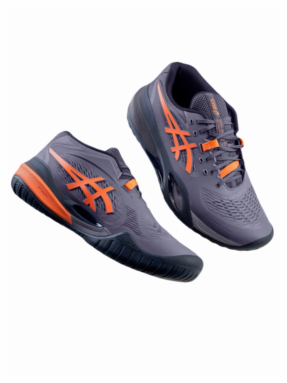 ASICS Men's Gel-Resolution X Clay Tennis Shoes Size 11.5 Dark Gray and Orange